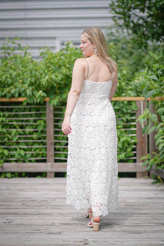 White Lace Floral Maxi